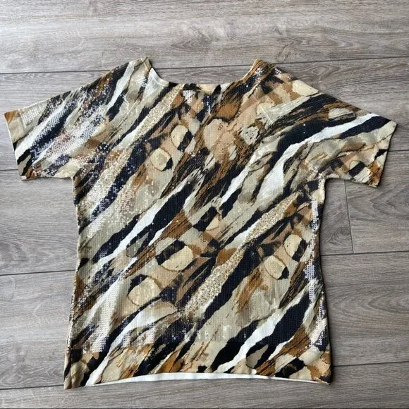 Marina Rinaldi Abstract Sequins Knit Blouse - Picture 12 of 16